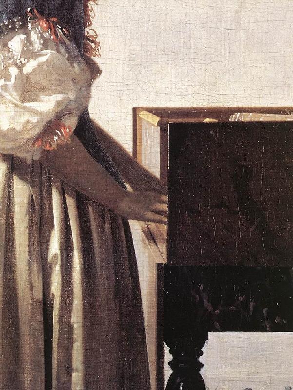VERMEER VAN DELFT, Jan Lady Standing at a Virginal (detail) wer oil painting image